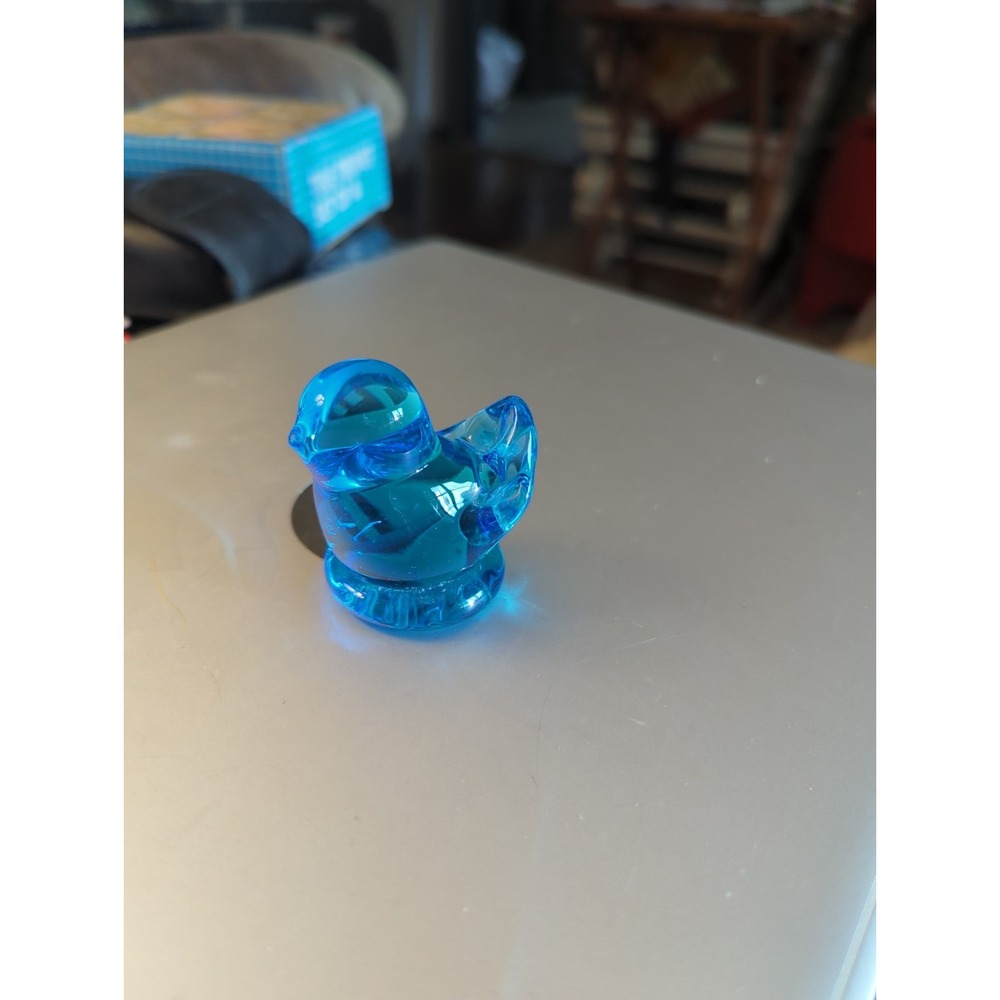 Vintage Leo Ward Glass Blue Bird Bluebird Of Happiness Figurine Signed 1993